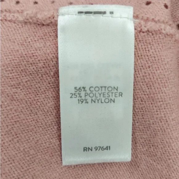 J. Jill Top Rose Dolman Sleeve Knitted V-Neck Cotton Blend Lightweight - Picture 6 of 7